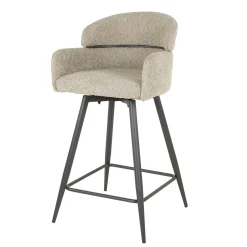 Chaise de bar pivotante en bouclette beige (lot de 2) GALWAY