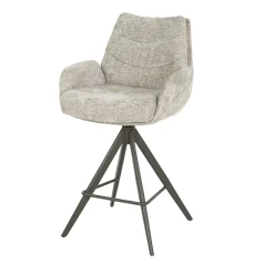 Chaise de bar pivotante en tissu chenille sable (x2) TAJ