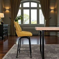 Chaise de bar pivotante moutarde assise baquet (lot de 2) LIGURIE