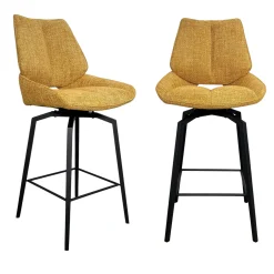 Chaise de bar pivotante moutarde assise baquet (lot de 2) LIGURIE