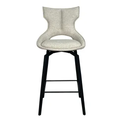 Chaise de bar pivotante tissu beige (lot de 2) LOMBARDIE