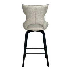 Chaise de bar pivotante tissu beige (lot de 2) LOMBARDIE