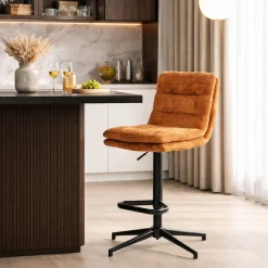 Chaise de bar rouille réglable en hauteur (x2) PALERME