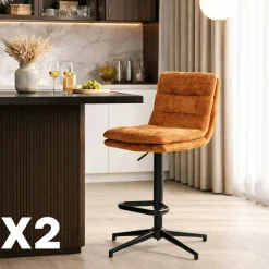 Chaise de bar rouille réglable en hauteur (x2) PALERME