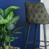 Chaise de bar velours vert kaki (lot de 2) MALMOE