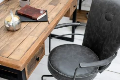 Chaise de bureau industrielle grise BRISBANE