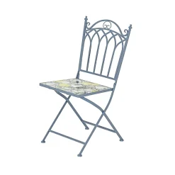 Chaise de jardin bleue décor mosaïque citrons (lot de 2) GRENADE