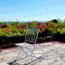 Chaise de jardin bleue décor mosaïque citrons (lot de 2) GRENADE