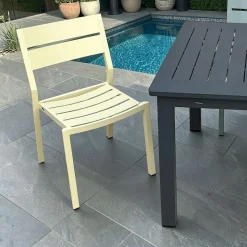 Chaise de jardin en aluminium jaune tendre (lot de 2) STOCKHOLM