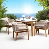 Chaise de jardin en bois d'acacia et corde tressée (lot de 2) MENDOZA