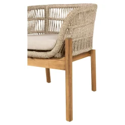 Chaise de jardin en bois d'acacia et corde tressée (lot de 2) MENDOZA