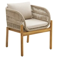 Chaise de jardin en bois d'acacia et corde tressée (lot de 2) MENDOZA