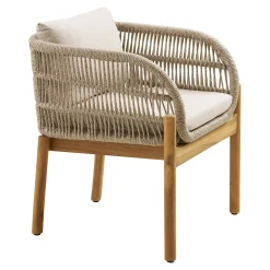 Chaise de jardin en bois d'acacia et corde tressée (lot de 2) MENDOZA