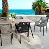 Chaise de jardin en corde tressée grise GRENADE