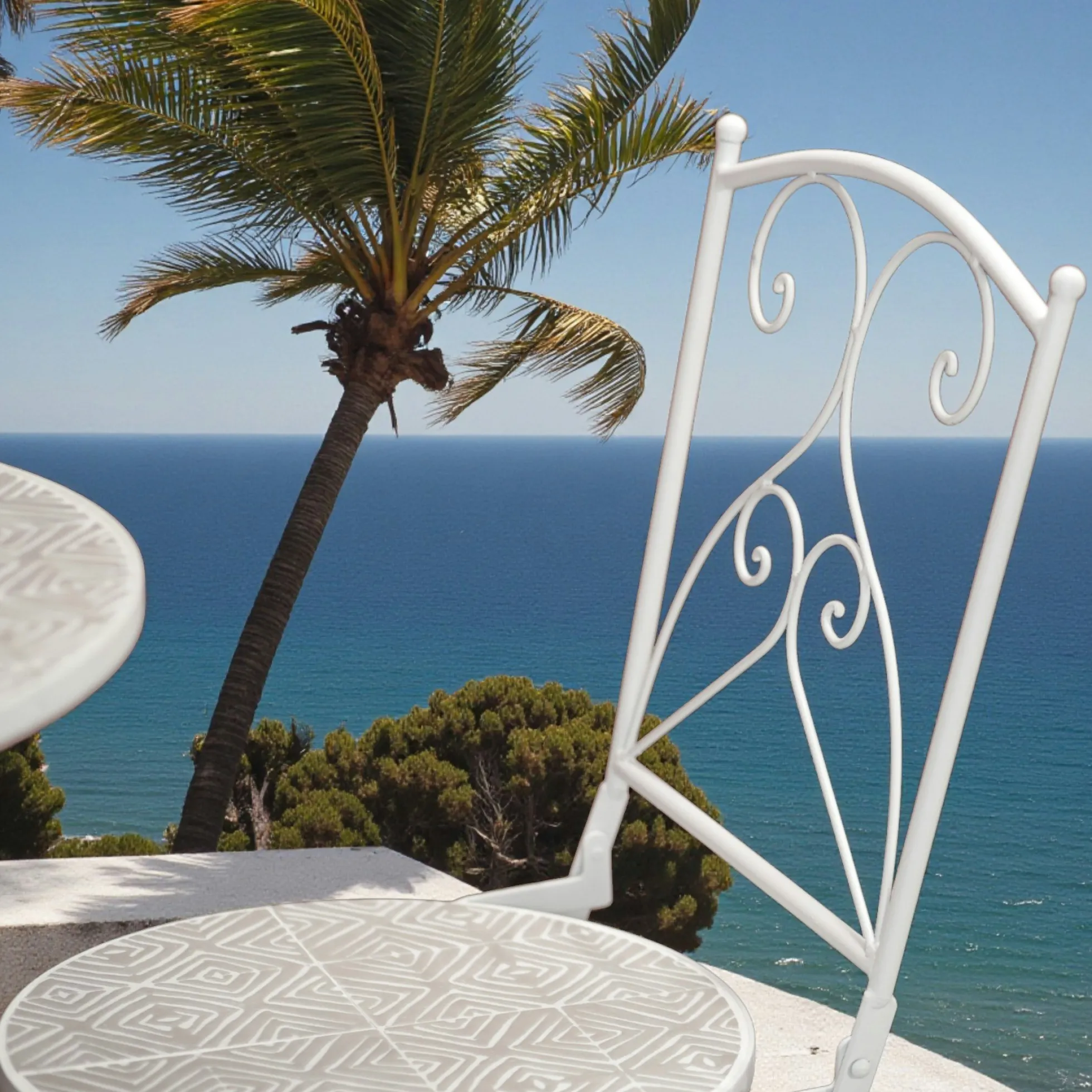 Chaise de jardin en mosaïque beige (lot de 2) GRENADE