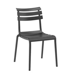 Chaise de jardin en plastique gris (lot de 2) LUGANO