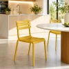Chaise de jardin en plastique jaune (lot de 2) LUGANO