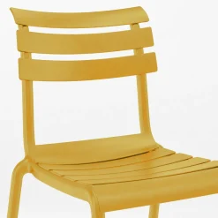 Chaise de jardin en plastique jaune (lot de 2) LUGANO