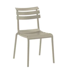 Chaise de jardin en plastique beige (lot de 2) LUGANO