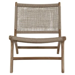 Chaise de jardin en teck avec assise en corde MENDOZA