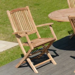 Chaise de jardin en teck avec accoudoirs (lot de 2) SUMMER