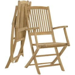 Chaise de jardin en teck avec accoudoirs (lot de 2) SUMMER