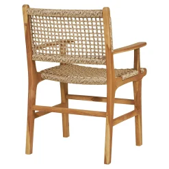 Chaise de jardin en teck et résine tressée avec accoudoirs (lot de 2) MENDOZA