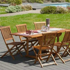 Chaise de jardin en teck massif huilé (lot de 2) MACAO