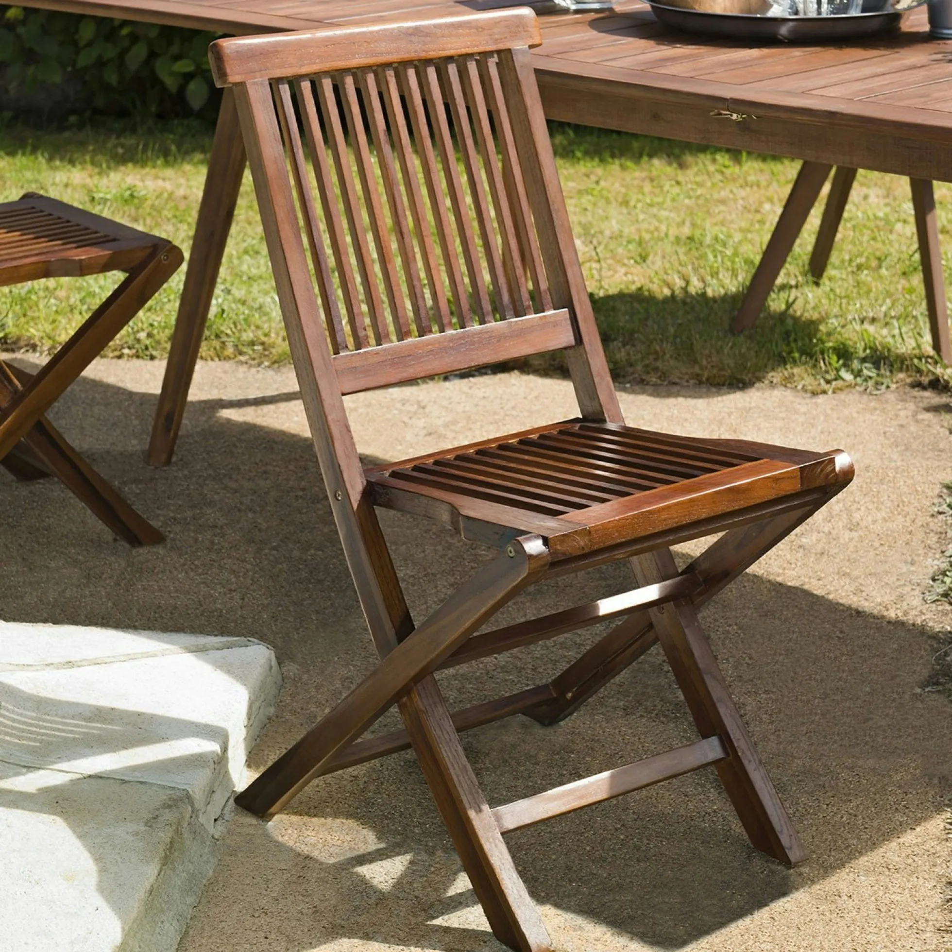 Chaise de jardin en teck massif huilé (lot de 2) MACAO
