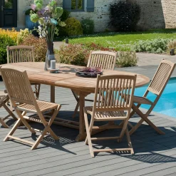 Chaise de jardin en teck pliante (lot de 2) SUMMER