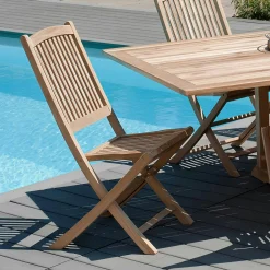 Chaise de jardin en teck pliante (lot de 2) SUMMER