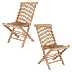 Chaise de jardin en teck, pliante (lot de 2) MENDOZA