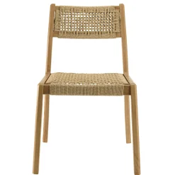 Chaise de jardin en teck tressage beige (lot de 2) SUMMER