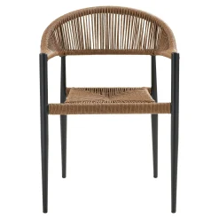 Chaise de jardin noire en résine tressée et aluminium (lot de 2) MENDOZA