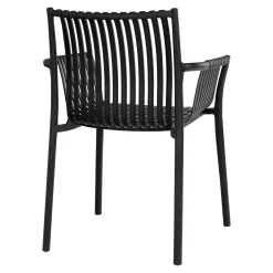 Chaise de jardin noire (lot de 4) MENDOZA