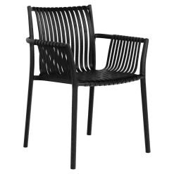 Chaise de jardin noire (lot de 4) MENDOZA
