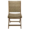 Chaise de jardin pliante bois d'acacia rotin synthétique BAHIA (lot de 2)