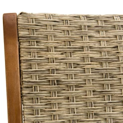 Chaise de jardin pliante bois d'acacia rotin synthétique BAHIA (lot de 2)