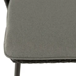 Chaise de jardin rotin synthétique noir avec coussin gris (lot de 2) GIJON