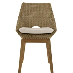 Chaise de jardin résine tressée beige (lot de 2) MANY