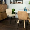 Chaise de salle à manger beige crème (lot de 2) HAWAI
