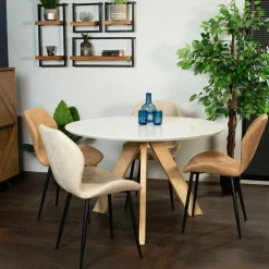 Chaise de salle à manger beige crème (lot de 2) HAWAI