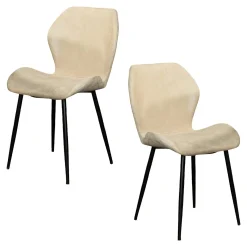 Chaise de salle à manger beige crème (lot de 2) HAWAI