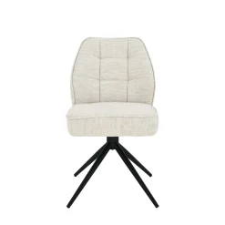 Chaise de salle à manger beige chiné pivotante (x2) LUGANO