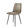 Chaise de salle à manger beige sable en tissu côtelé (lot de 2) TAJ