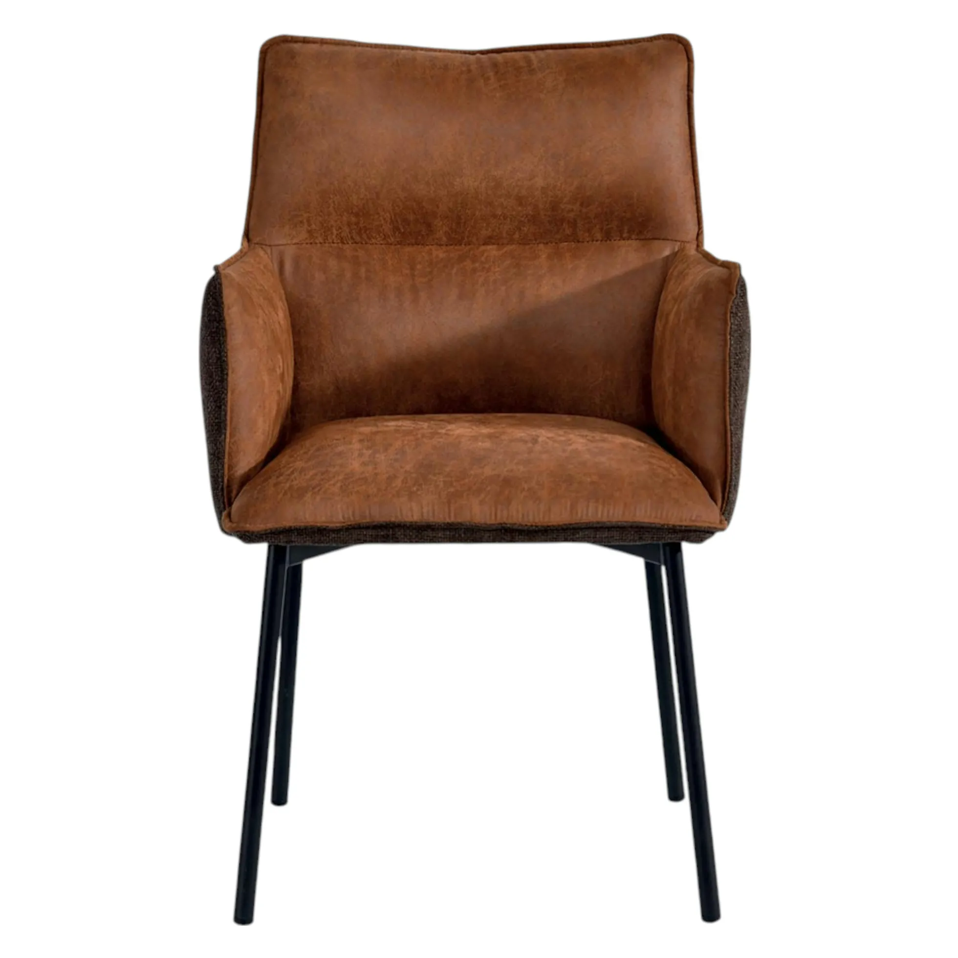 Chaise de salle à manger bi-matière marron (lot de 2) KERALA