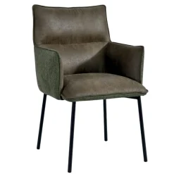 Chaise de salle à manger bi-matière verte (lot de 2) KERALA