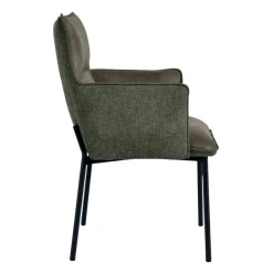 Chaise de salle à manger bi-matière verte (lot de 2) KERALA