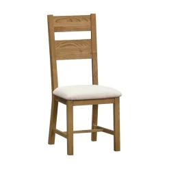 Chaise de salle à manger bois et tissu (lot de 2) VALMONT