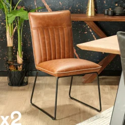 Chaise de salle à manger camel used OKA (lot de 2)